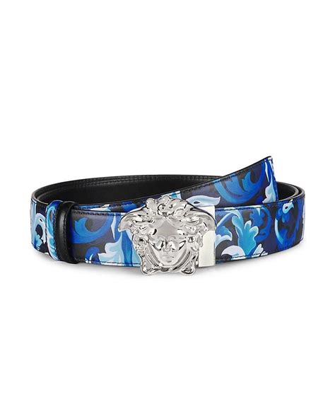 versace collection blue belt|Versace reversible belt.